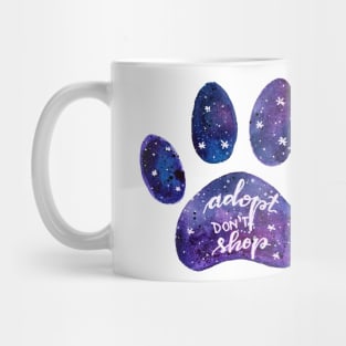 Adopt don't shop galaxy paw - purple Mug